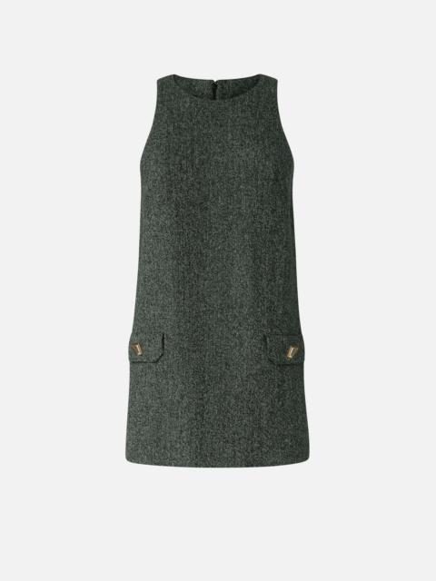 SHORT PINAFORE DRESS WITH MIRROR-FINISH BUTTONS
