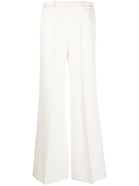 fine-ribbed wide-leg trousers