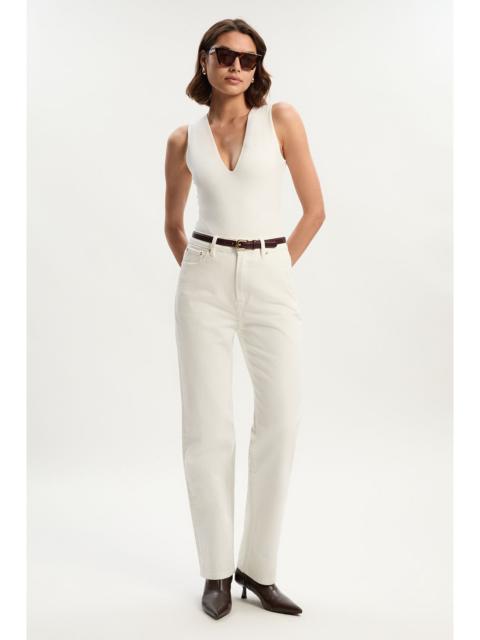 Rigid Denim  High Rise Straight Leg Jean