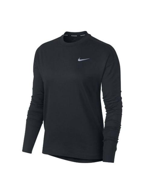 (WMNS) Nike Element Casual Sports Round Neck Long Sleeves Running Hoodie Black 928742-010