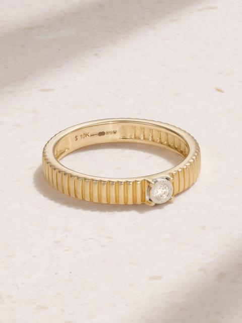 Ribbed Illusion 10-karat Yellow And White Gold Diamond Ring