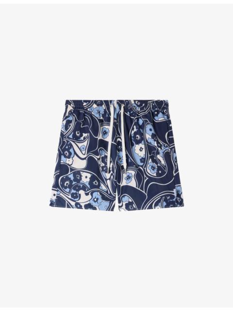 Graphic-Print Woven Swim Shorts