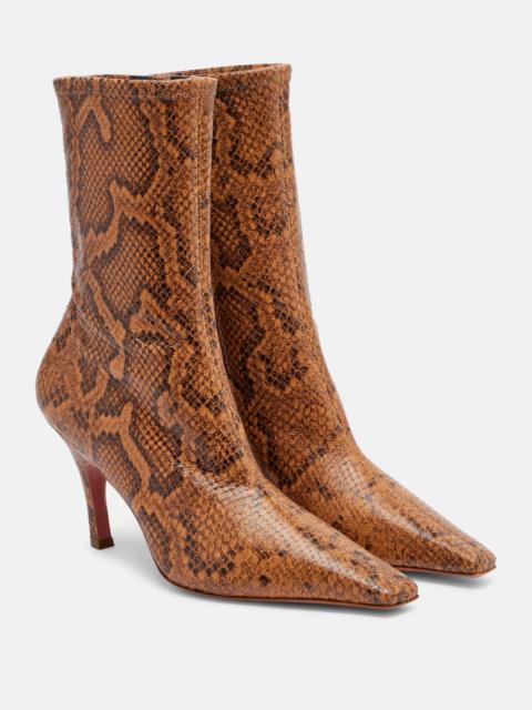 Jamie snake-effect leather ankle boots