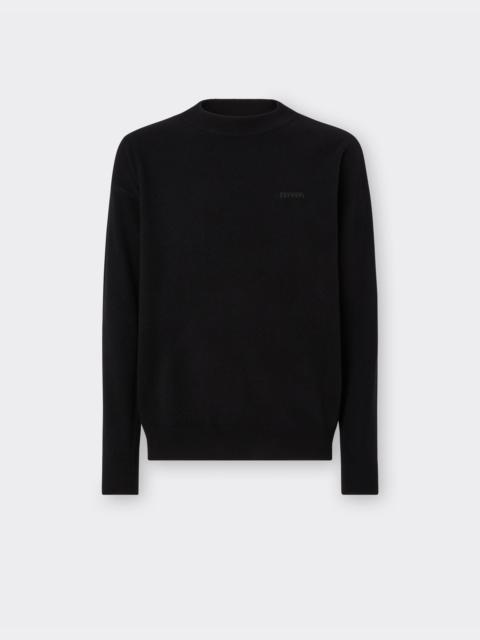 Jumper in wool and cashmere with logo