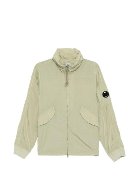 sleeve patch hooded jacket