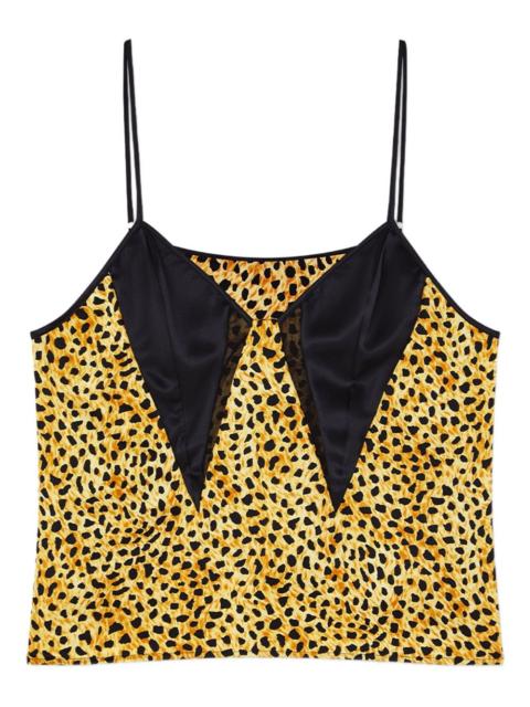 cheetah-print silk top