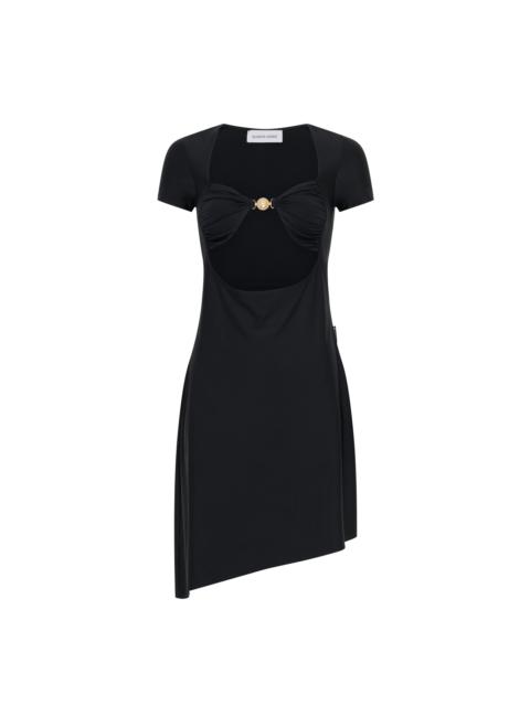 Draped Jersey Open Chest Dress