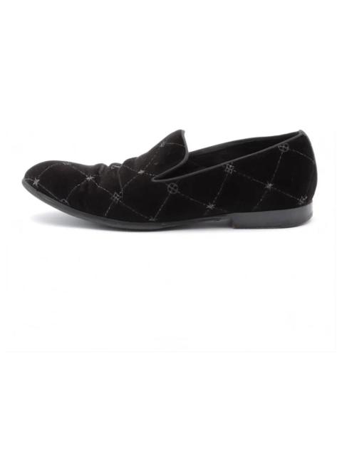 LOUIS VUITTON Auteuil Velvet Loafers 'Black with Silver Logo Lines' 1A5FXK