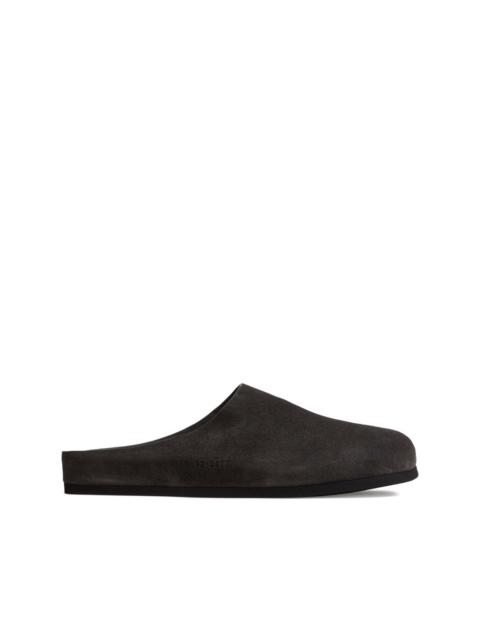 suede flat mules