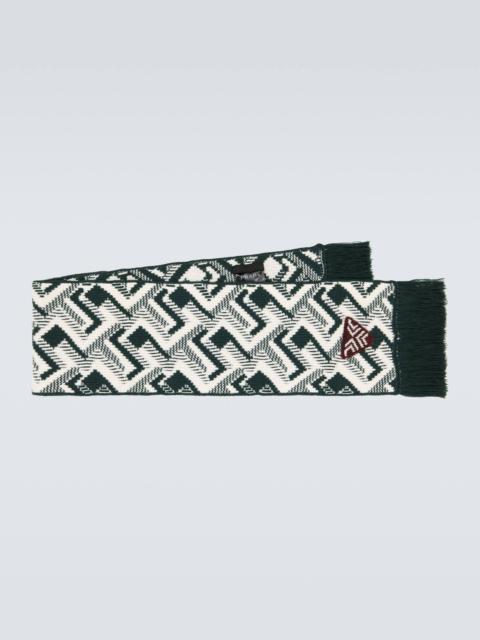 Wool and cashmere jacquard scarf
