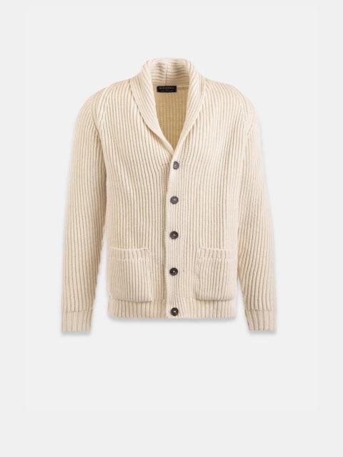Men's Shawl Collar Cardigan Ecru