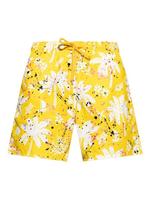 palm-tree swim shorts