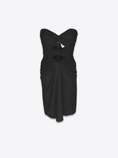 cut-out mini-dress in crepe jersey