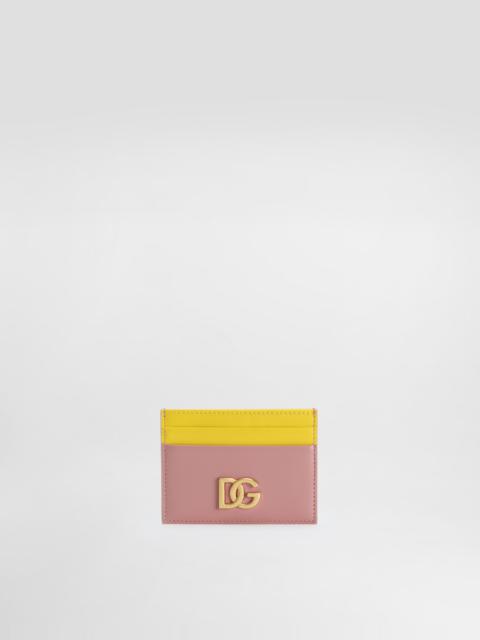 Calfskin card holder with DG logo