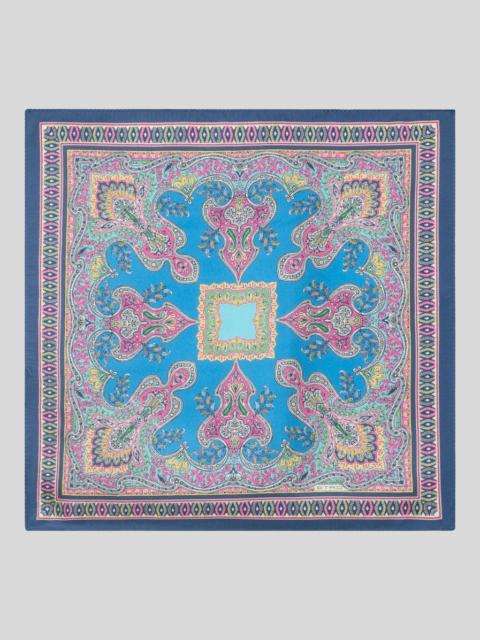SILK POCKET SQUARE WITH FLORAL PAISLEY MOTIF