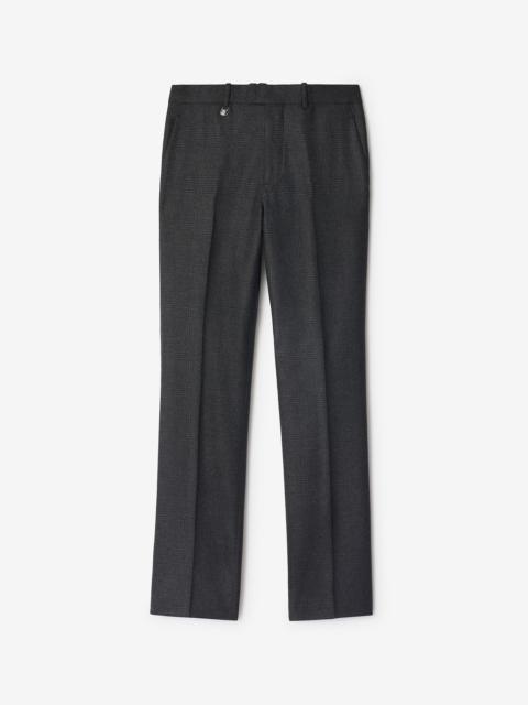 Check Wool Cashmere Tailored Trousers