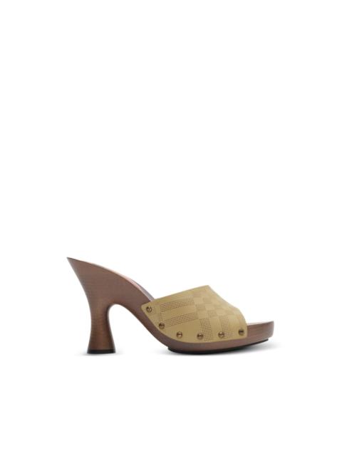 check stud leather potter mules
