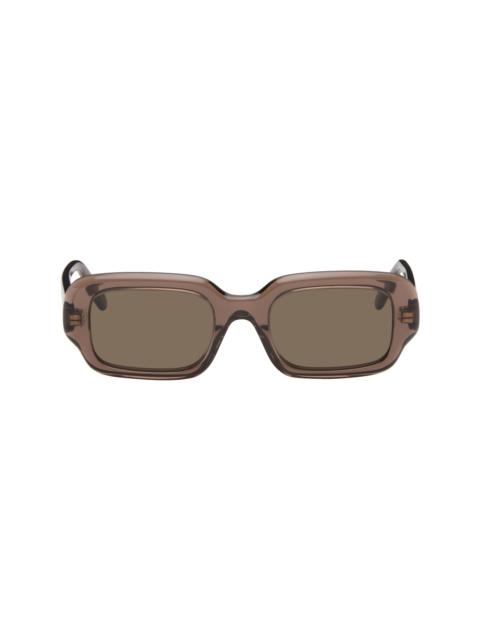 Brown Rectangular Slim Sunglasses