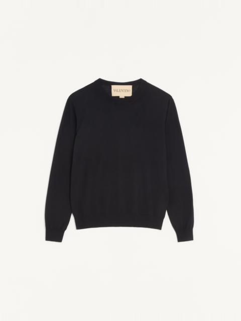 VALENTINO WOOL JUMPER WITH VLOGO EMBROIDERY