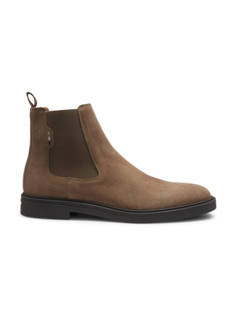 SUEDE CHELSEA BOOTS WITH SIGNATURE STRIPE