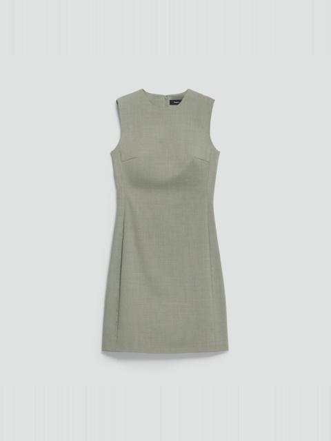 Sleeveless Fitted Dress in Wool Gabardine