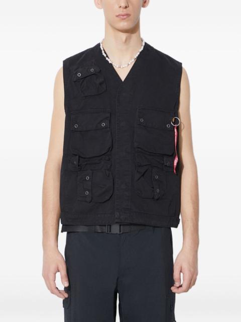 utility-pocket cotton gilet