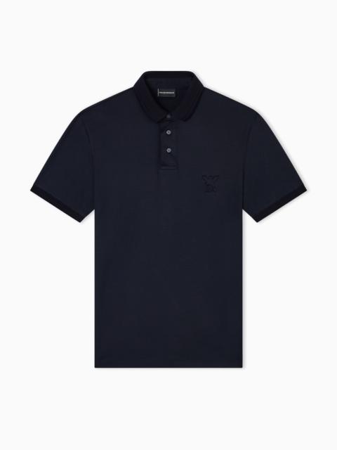 ASV LYOCELL-BLEND JERSEY POLO SHIRT WITH DOMED LOGO
