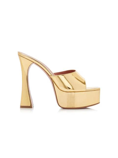 Dalida Patent Leather Platform Sandals gold