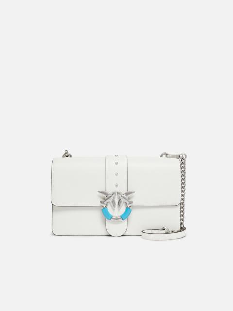 LOVE BAG ONE MEDIUM SHOULDER BAG IN LEATHER WITH TURQUOISE BUCKLE