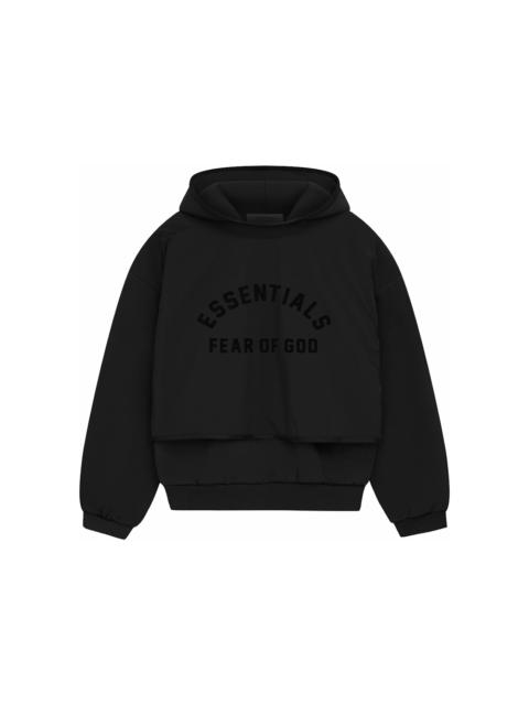 Fear of God Essentials Nylon Fleece Hooded Sweater Jet Black/Jet Black