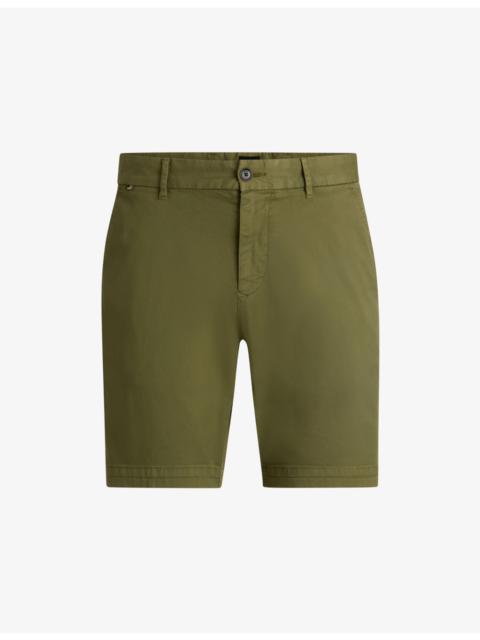 Slip-Pocket Straight-Leg Slim-Fit Stretch-Cotton Shorts