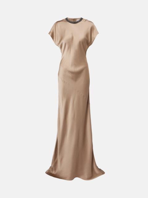 Monili satin gown