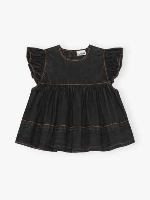 BLACK WASHED COTTON TOP