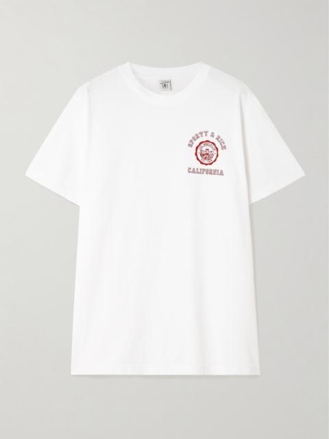 California printed cotton-jersey T-shirt White