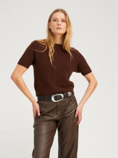 AMERICANO CASHMERE REBEKAH CABLE KNIT SWEATER