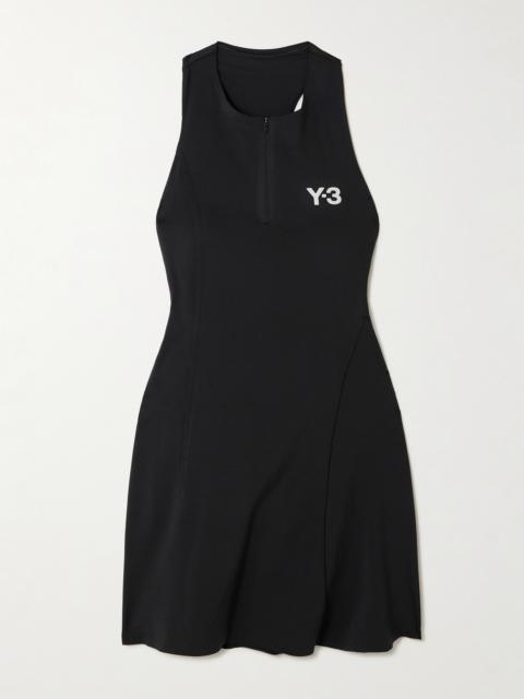 + Y-3 Layered Cutout Recycled Stretch-jersey Tennis Dress