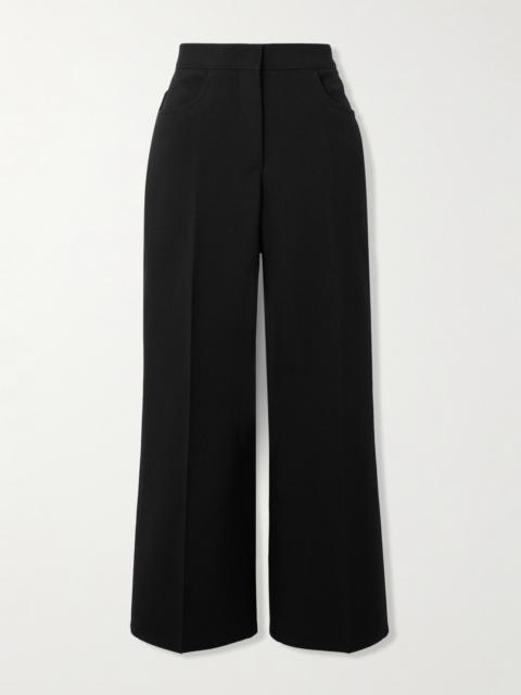 Cropped Wool-crepe Flared Pants