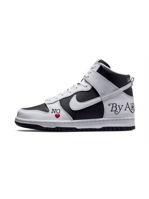 SB Dunk High "Supreme - By Any Means - White/Black"