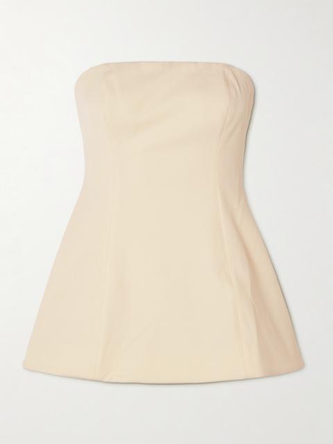 Silvia Strapless Twill Peplum Top