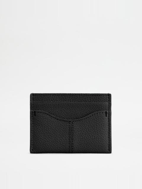 CARD HOLDER IN LEATHER - BLACK