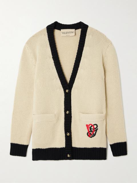 Embroidered Wool Cardigan