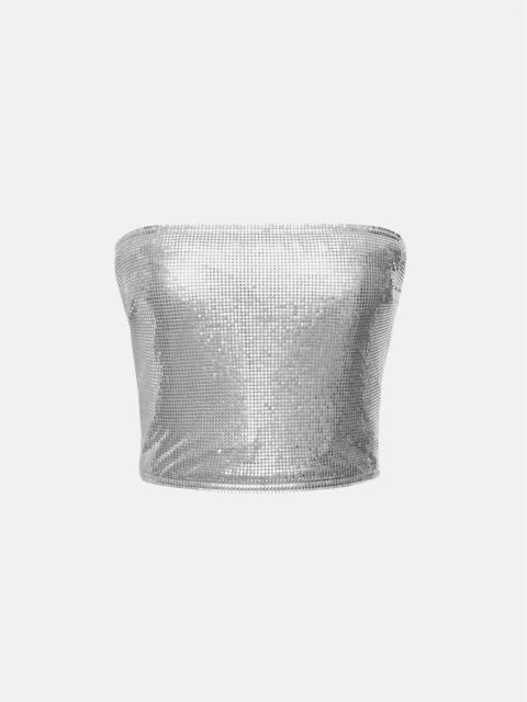 ROSALYN TOP METALLIC CHAINMAIL SILVER CHROME