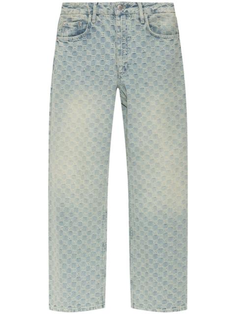 monogram-jacquard jeans