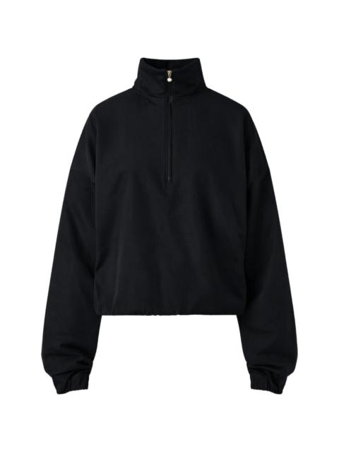 high-neck zip sweatshirt