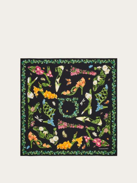 Eden shoes print silk foulard
