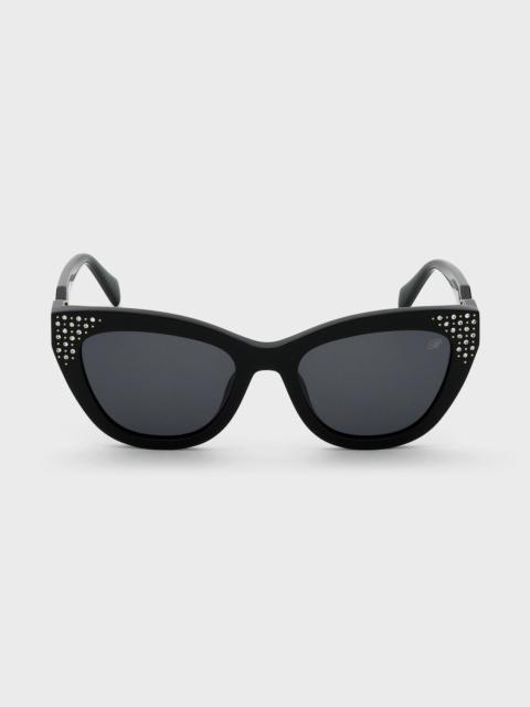 ACETATE SUNGLASSES WITH FEMININE-SHAPED FRONT