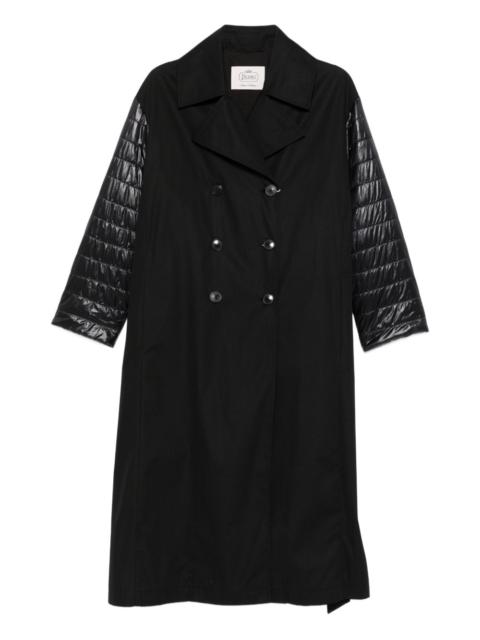 double-breasted quilted coat