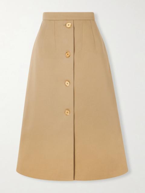 Cotton-twill Midi Skirt