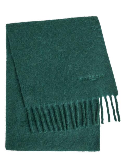 Givenchy Logo-embroidered Fringed Alpaca-blend Scarf