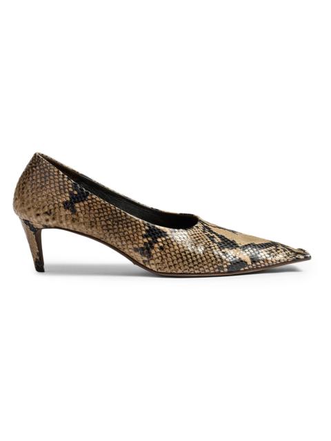 Women's Marlene 50MM Snake-Embossed Leather Pumps - Taupe